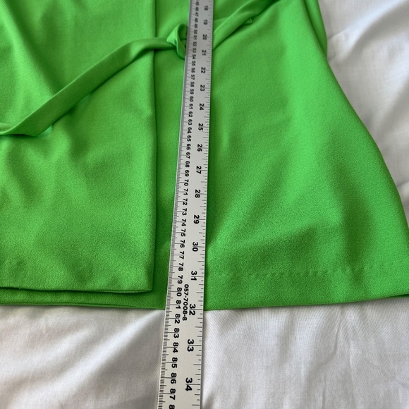 Zara NEW Women's Tie Wrap Blazer Mini Dress Size Small Green Sleeveless V-Neck - Picture 13 of 16